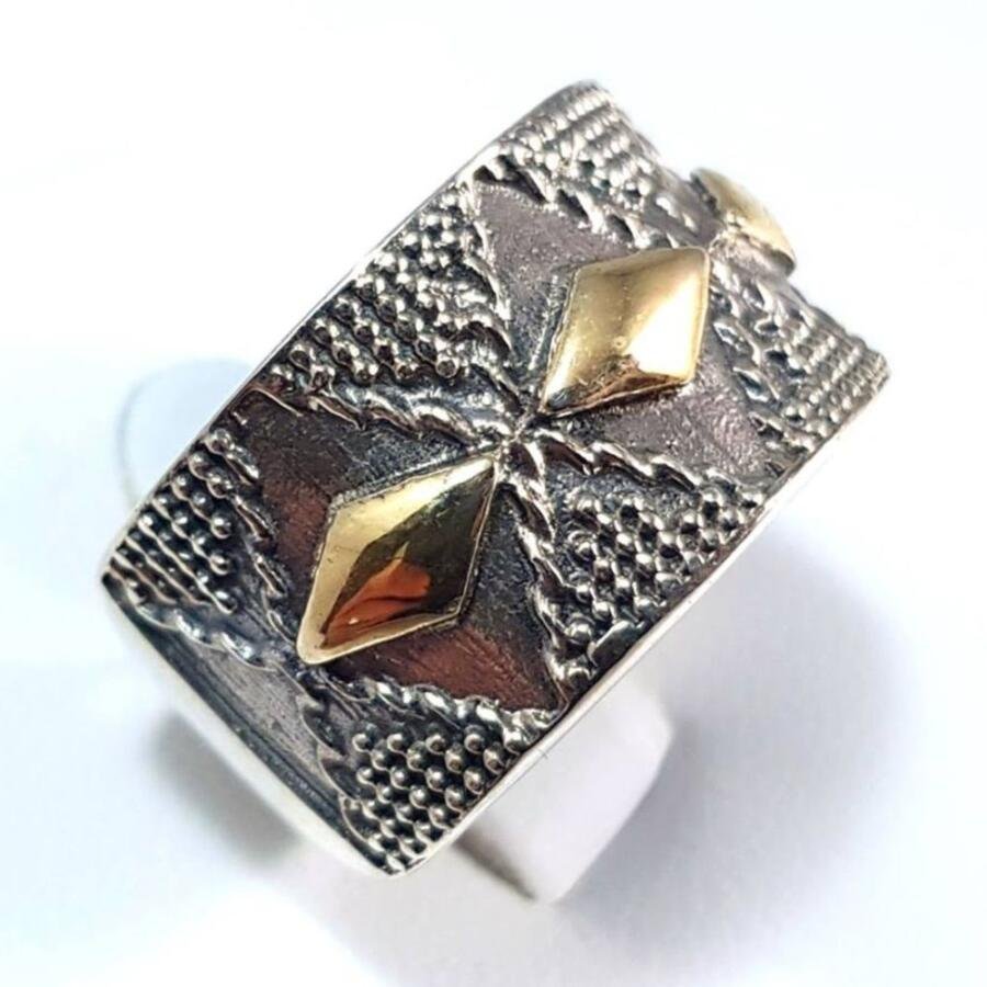 Anillo plata y oro
