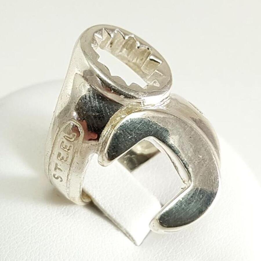 Anillo plata - llave mecánico