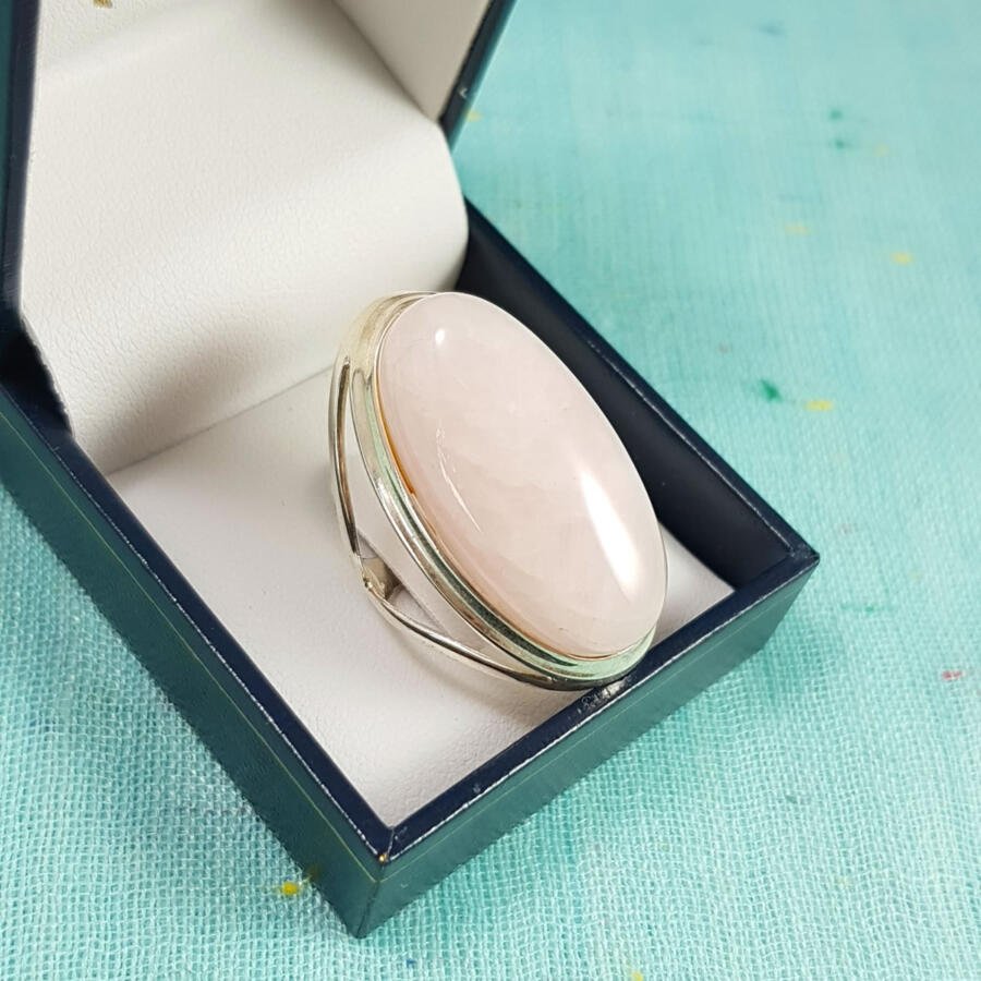 Anillo en plata 925 con cuarzo rosa