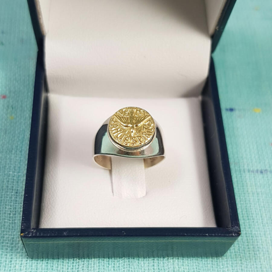 Anillo en plata y oro - Espíritu santo