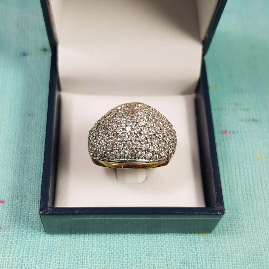 Anillo en plata y oro con Zirconias