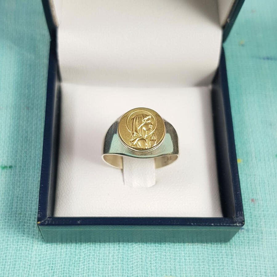 Anillo en plata y oro - Niña virgen