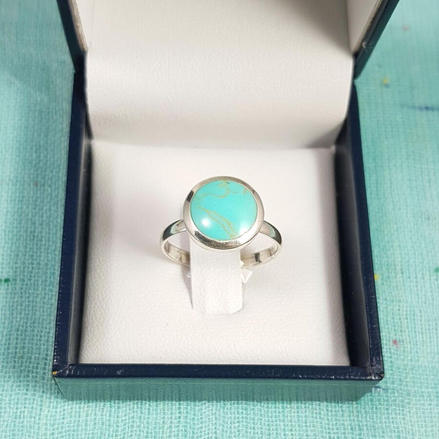 Anillo en plata 925 con Turquesa