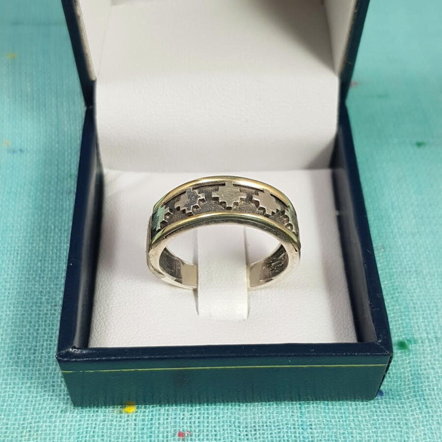Anillo en plata y oro