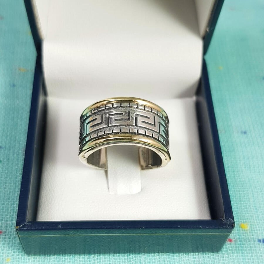 Anillo en plata y oro - Guarda griega