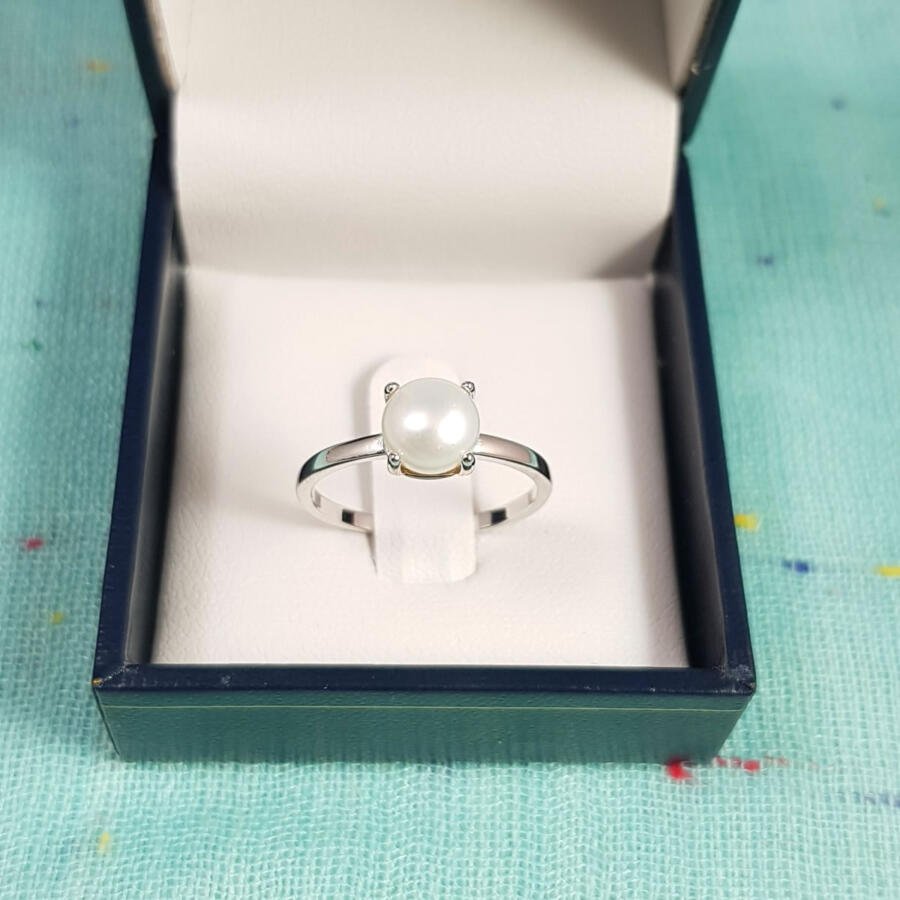 Anillo en plata 925 con Perla