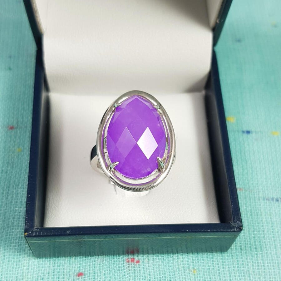 Anillo en plata 925 con Cuarzo lila - Imagen 2