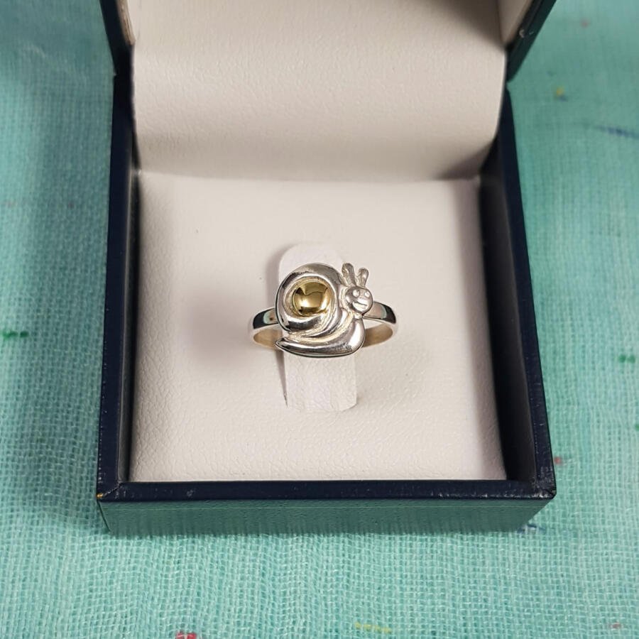 Anillo en plata y oro - Caracol