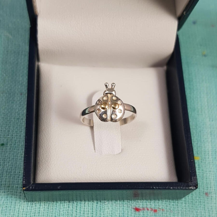 Anillo en plata y oro - San Antonio