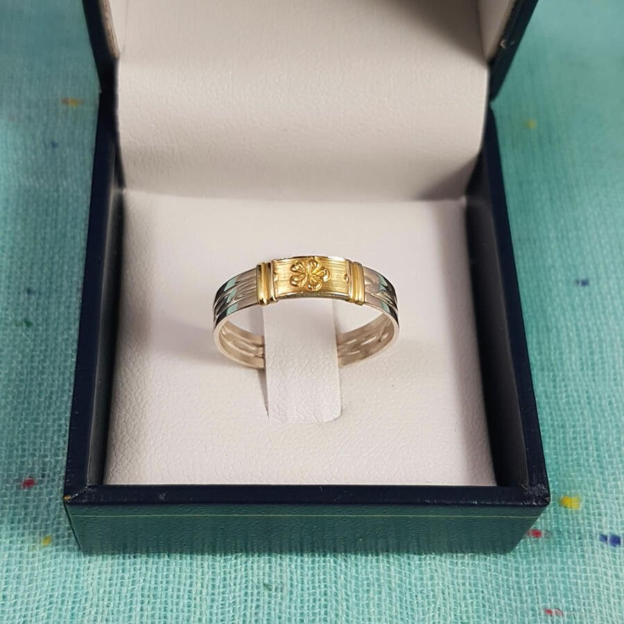Anillo en plata y oro - Flor