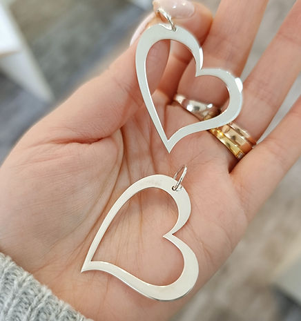 Dije Corazón Calado 40mm - Plata 925