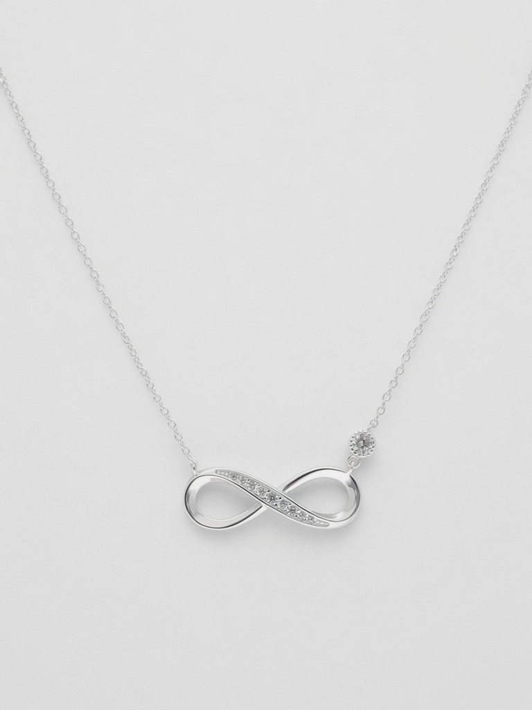 Conjunto en plata 925 con infinito grande