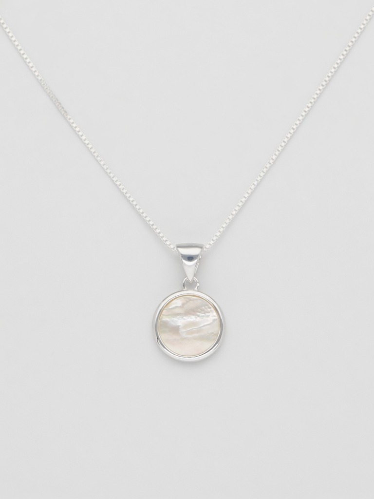 Conjunto en plata 925 con nácar redondo