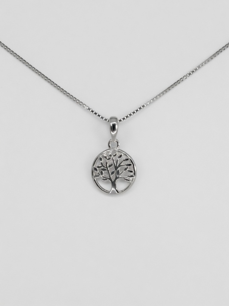 Conjunto en plata 925 con dije árbol de la vida de 43 mm