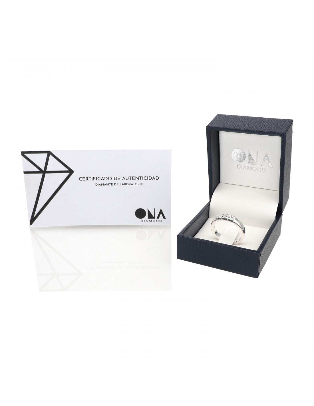 Anillo ONA Diamantes en plata 925 - 0.195 ct. 3 diamantes, tipo sin fin - Imagen 3