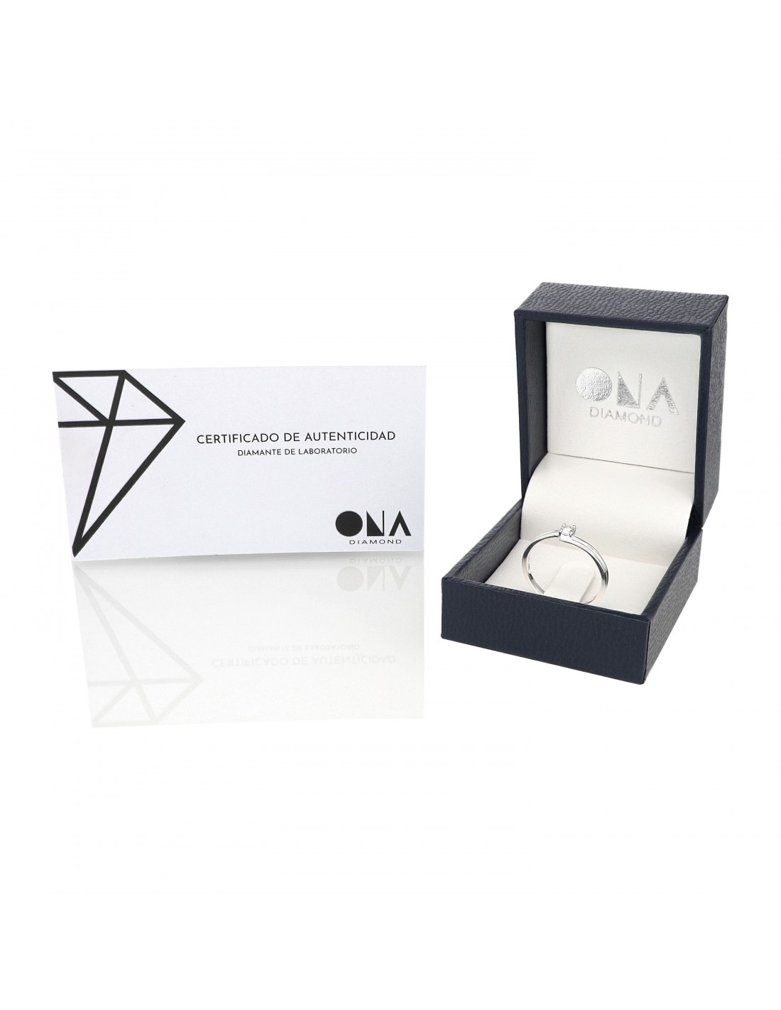 Anillo ONA Diamantes en plata 925 - 0.1 ct. Solitario - Imagen 3