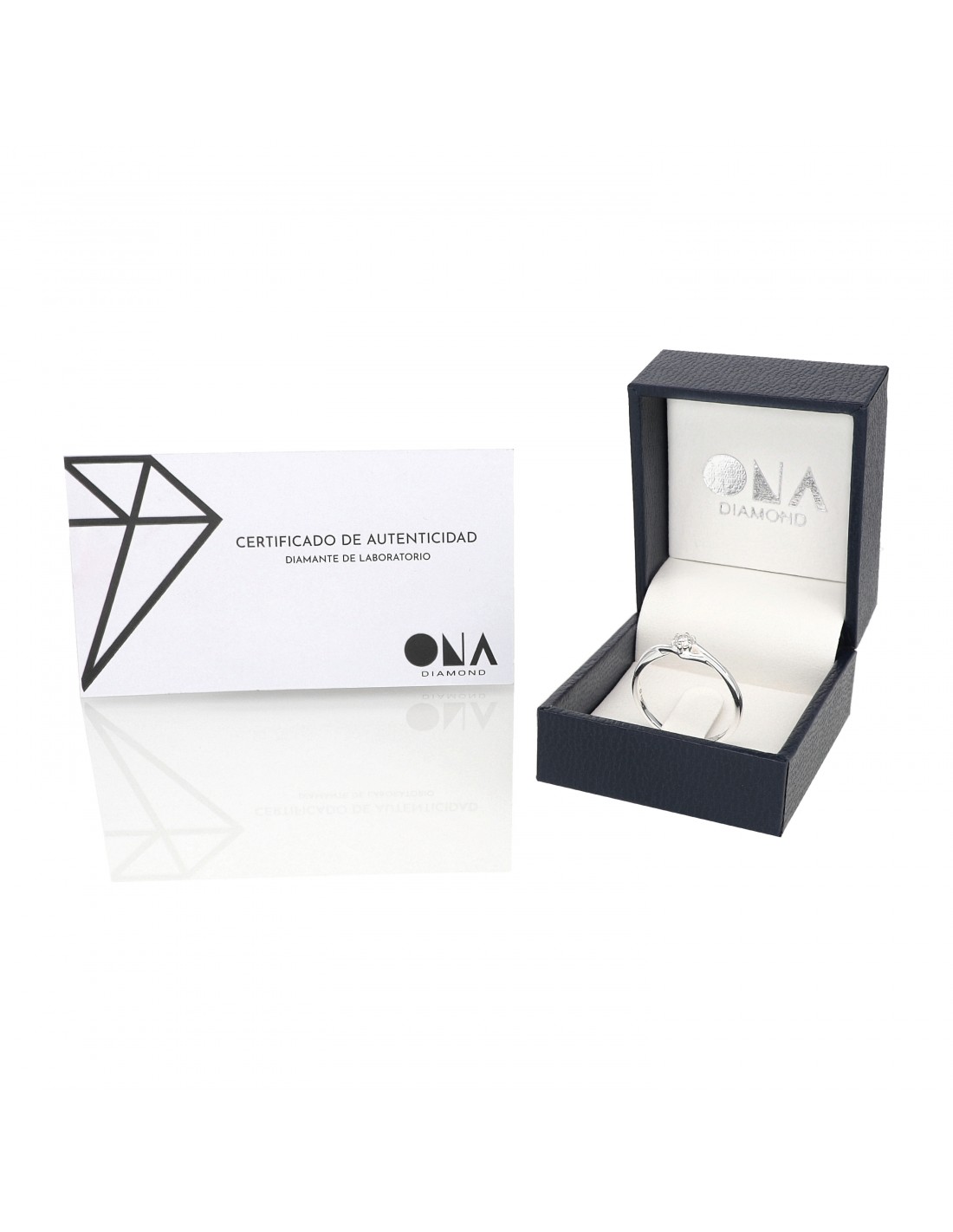 Anillo ONA Diamantes en plata 925 - 0.16 ct. Solitario - Imagen 3