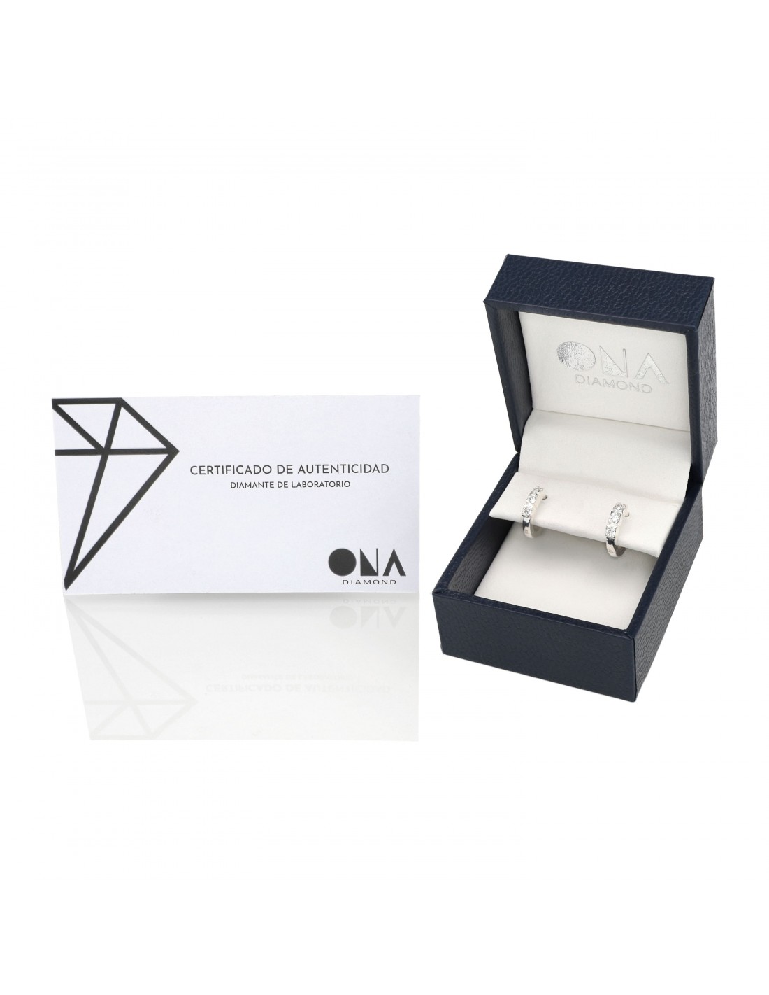 Caravanas ONA Diamantes en plata 925 - 0.21 ct. Aro con 3 diamantes - Imagen 3