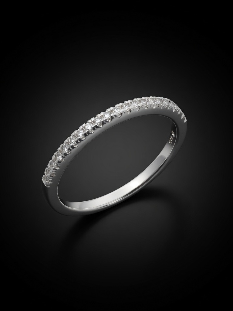 Anillo en plata 925 con diamantes 0.19 ct, 21 piezas, sin fin